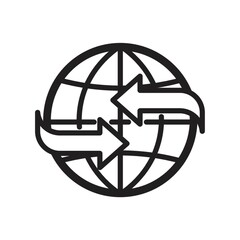 Sticker - globe with arrow concept icon