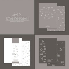 Sticker - scandinavian background and seamless patterns