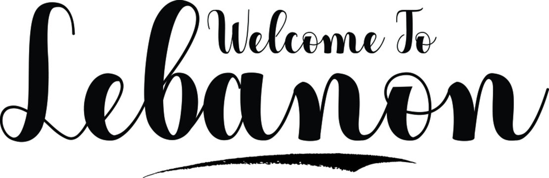Welcome To Lebanon Typography Black Color Text 
on White Background