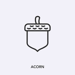 Poster - acorn icon vector sign symbol