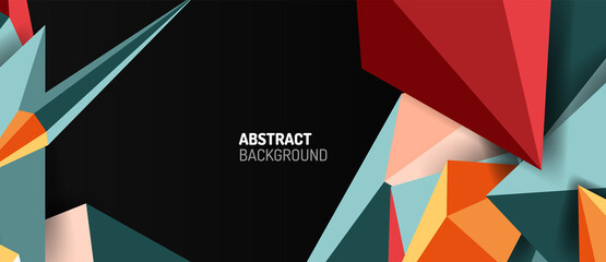 3d low poly abstract shape background vector illustration