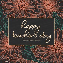 Wall Mural - Happy teacher's day design