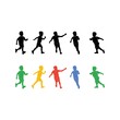 © abahcreativa - Colorful Silhouette of Kids Running  Outside