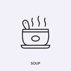 Poster - soup icon vector. Linear style sign for mobile concept and web design. soup symbol illustration. Pixel vector graphics - Vector.