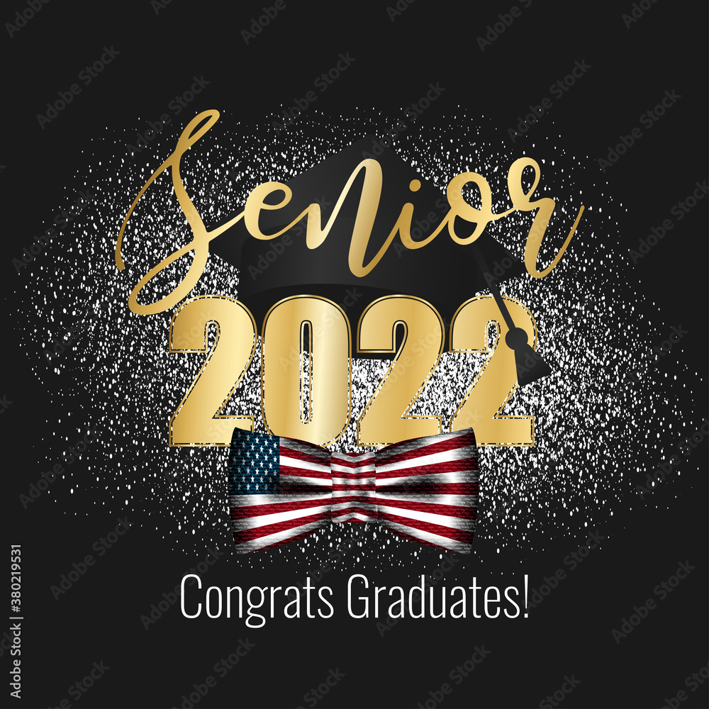 Vector de Stock Class of 2022. Golden number and text Senior with ...