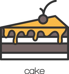 Poster - A slice of cake with cherry topping