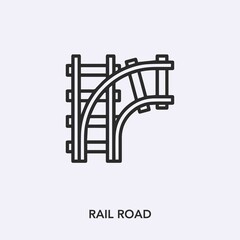 Poster - rail road icon vector sign symbol
