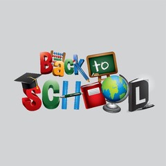 Wall Mural - Back to school lettering design