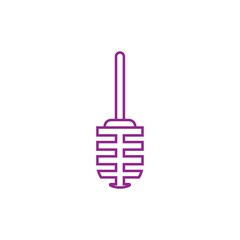 Poster - Toilet brush purple outline vector illustration