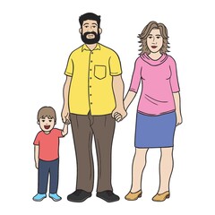 Poster - Family portrait vector illustration