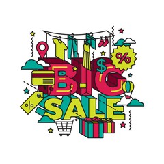 Sticker - big sale lettering design