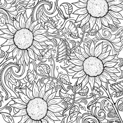 Sticker - Intricate sunflower design