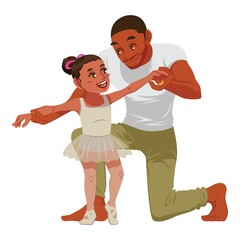 Poster - Father teaching daughter ballet