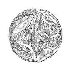 Sticker - intricate leaves design