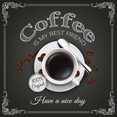 Poster - coffee design with quote