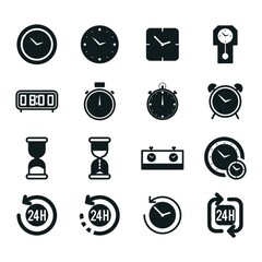 Poster - set of clock icons