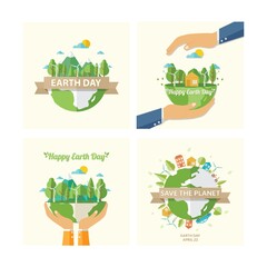 Sticker - set of earth day icons