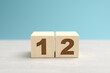© Andreas Prott - Wooden toy blocks forming the number 12.
