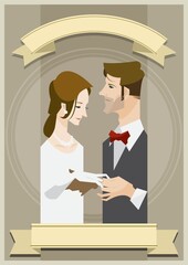 Poster - bride and groom with copy space design