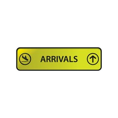 Sticker - Arrivals signage.