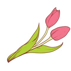 Sticker - tulip flower design