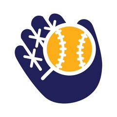 Sticker - Baseball gloves and ball icon