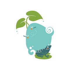 Canvas Print - Frog in nature icon