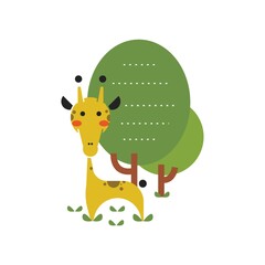 Poster - Giraffe with trees icon