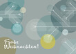 © finecki - Grafische Weihnachtskarte, Tannenzweige mit Kugeln,  Design, geometrische Formen, deutsch und englisch