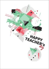 Wall Mural - happy teacher's day design