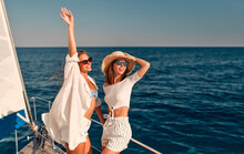 Female Friends On Yacht