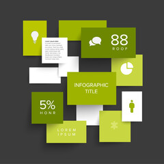 Poster - Vector green flat design infographic elements