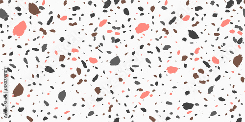 terrazzo floor texture seamless pattern. Abstract design texture for print. G...