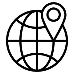 Wall Mural - 
Location pin on globe, vector design of local seo in modern flat style 
