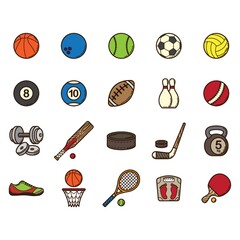 Sticker - Collection of sports items