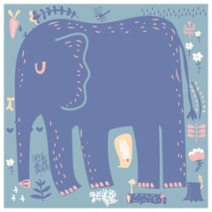 Canvas Print - Sleeping elephant