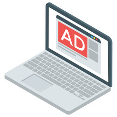 Canvas Print - 
Advertisement icon in isometric design.
