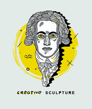 Creative Geometric Yellow Style. Johann Wolfgang Von Goethe. 