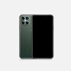 Poster - Realistic smartphone, mockup isolated on a white background. Vector illustration.