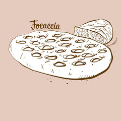 Sticker - Hand-drawn Focaccia bread illustration