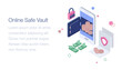 © Vectors Market - Online safe vault isometric illustration