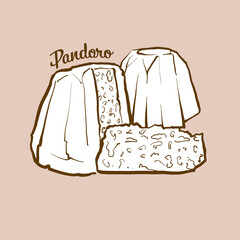 Sticker - Hand-drawn Pandoro bread illustration