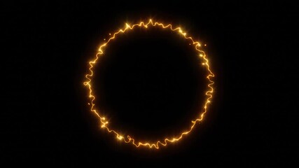 Poster - Abstract Gold Energy Circle Scifi Fx Background Loop/ 4k animation of an abstract background with power golden energy circle shining and seamless looping