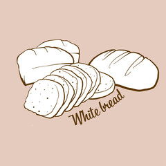 Sticker - Hand-drawn White bread bread illustration