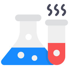 Sticker - 
Chemical testing icon in editable flat style 
