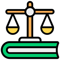 Poster - 
Editable flat icon of law book, balance scale with book 
