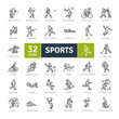© Culombio - Sports Icons Pack. Thin line icons set. Flat icon collection set. Simple vector icons