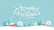 © Biscotto Design - Christmas greeting card with cute landscape and lettering