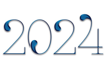 Poster - 2024, Jahreszahl, Nummer, Blau