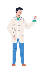 Wall Mural - young male doctor with tube test